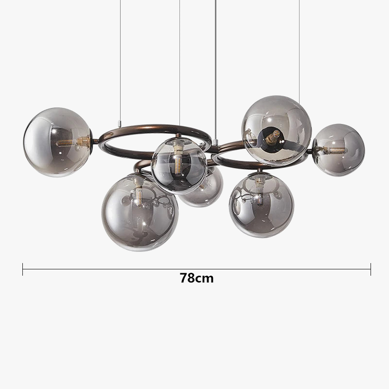 lustre à bulles de verre nordique pour décoration intérieure