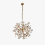 Lustre céramique blanc fleurs décoration