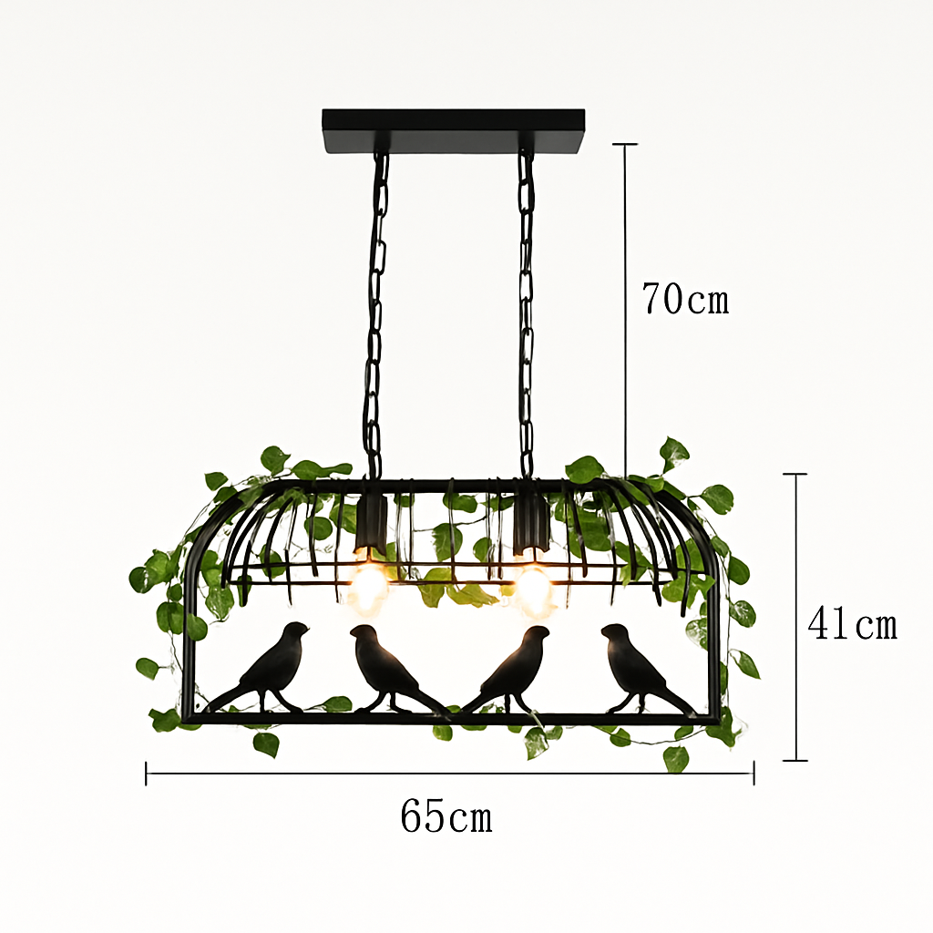 lustre cage à oiseaux style industriel rétro fer forgé décoratif