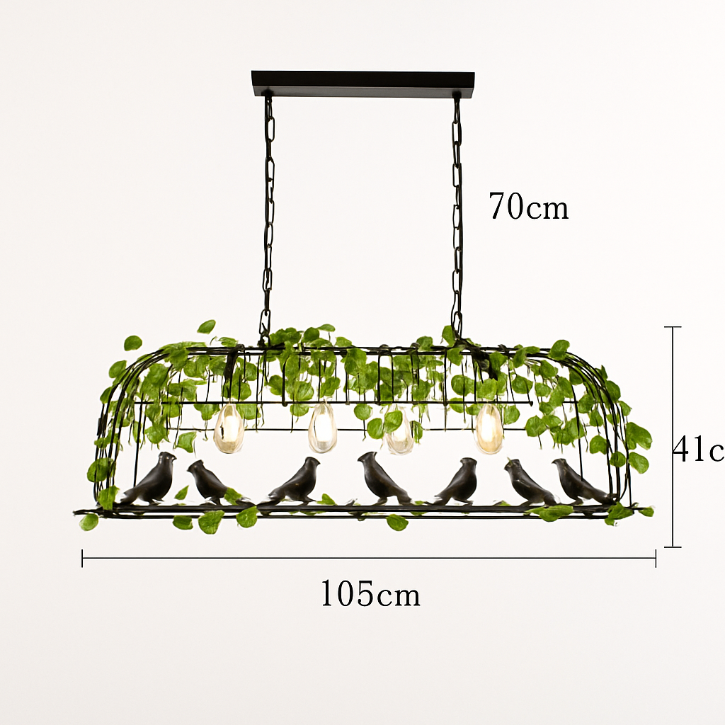 lustre cage à oiseaux style industriel rétro fer forgé décoratif