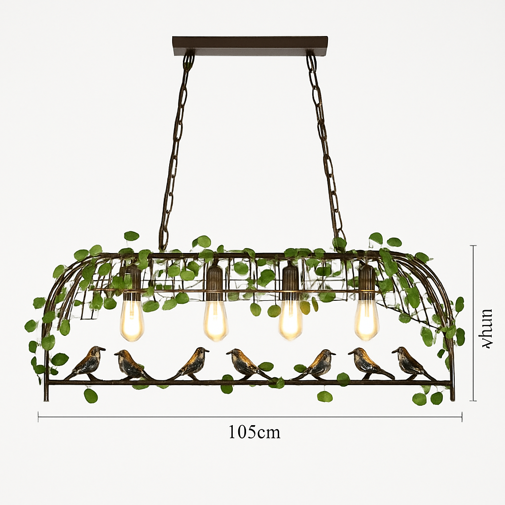 lustre cage à oiseaux style industriel rétro fer forgé décoratif