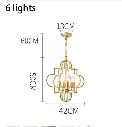 lustre campagnard américain or décoration créative nouvelle collection