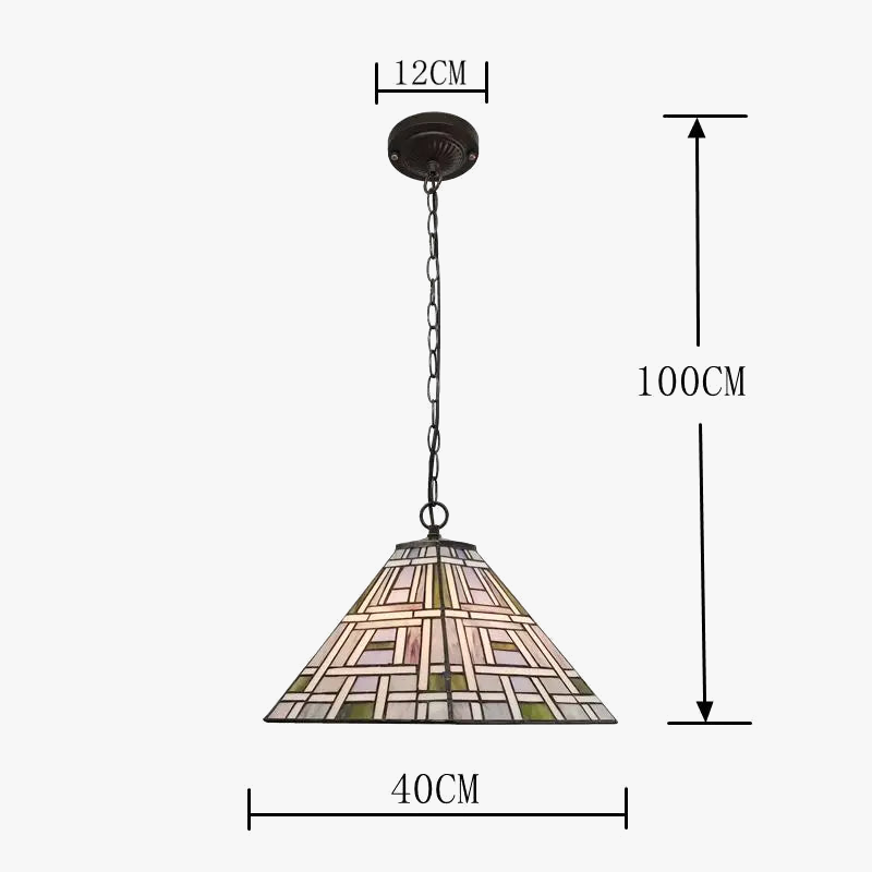 lustre carré en verre style tiffany pour bar nordique