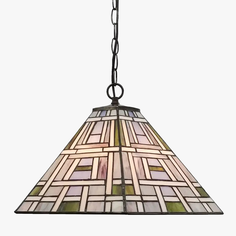 lustre carré en verre style tiffany pour bar nordique
