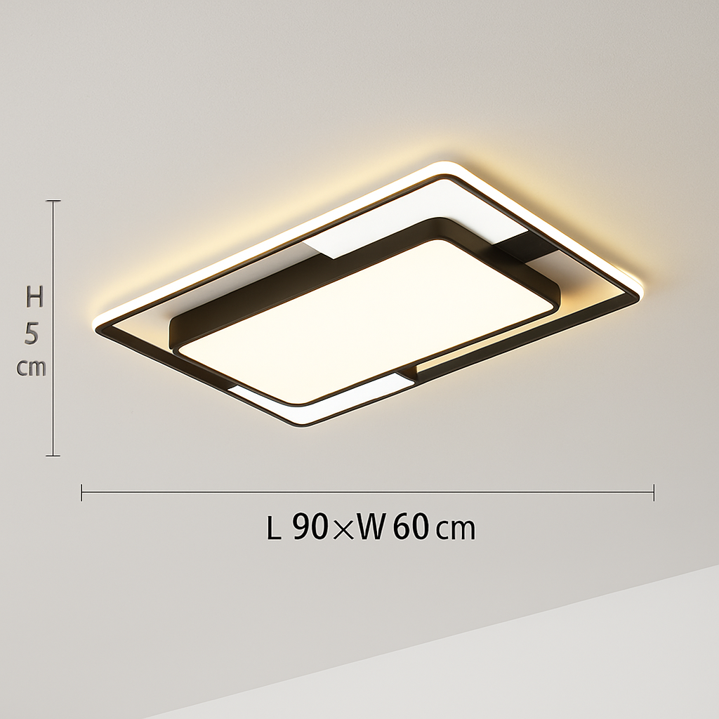 lustre carré moderne en fer avec leds pour éclairage intérieur