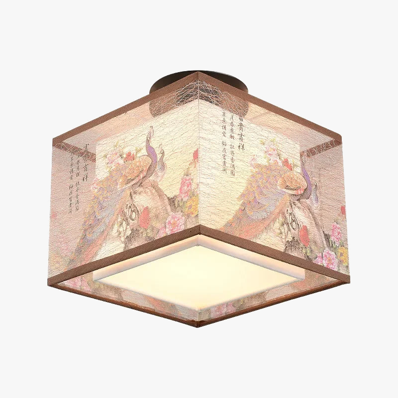 lustre chinois créatif lotus éclairage suspendu peinture décorative