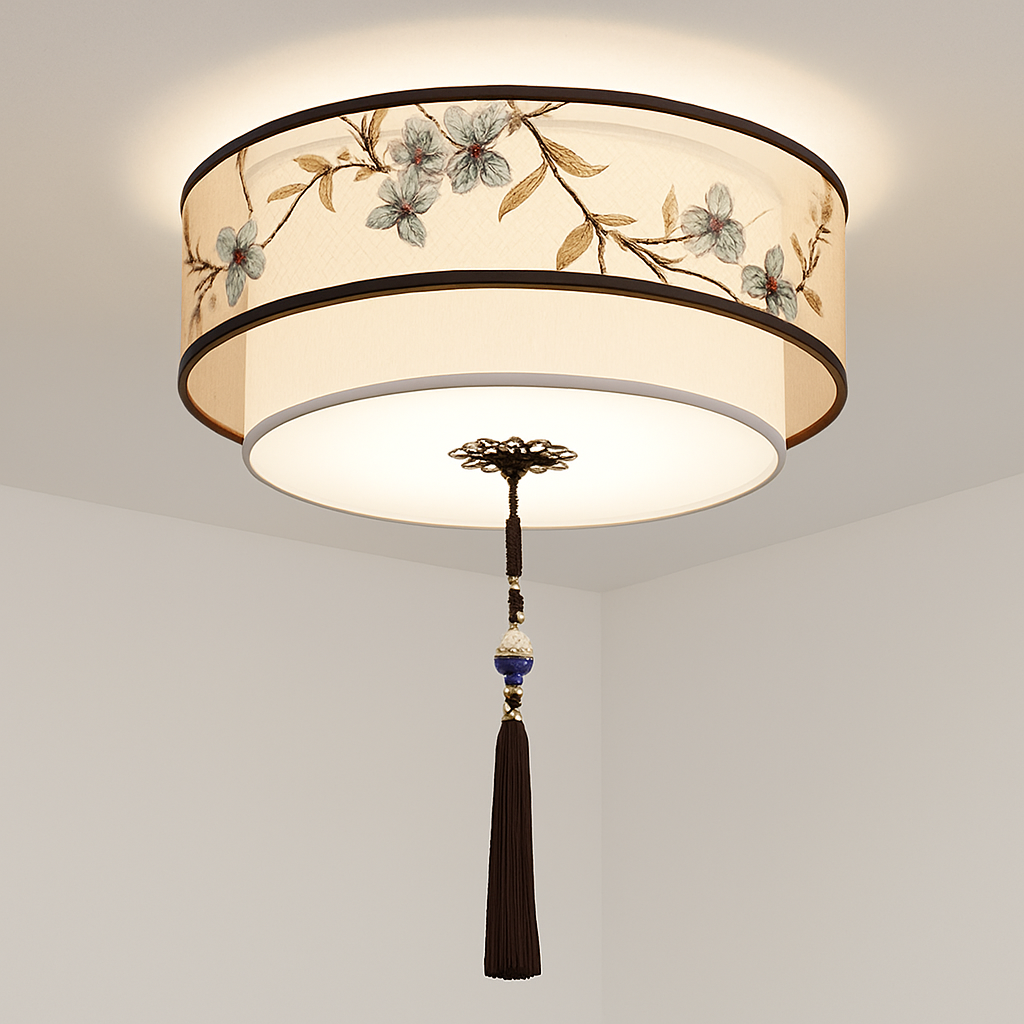 lustre chinois plafonnier chambre ronde Chinoiserie Luminaire Suspendu rétro maison salon étude Luminaire éclairage