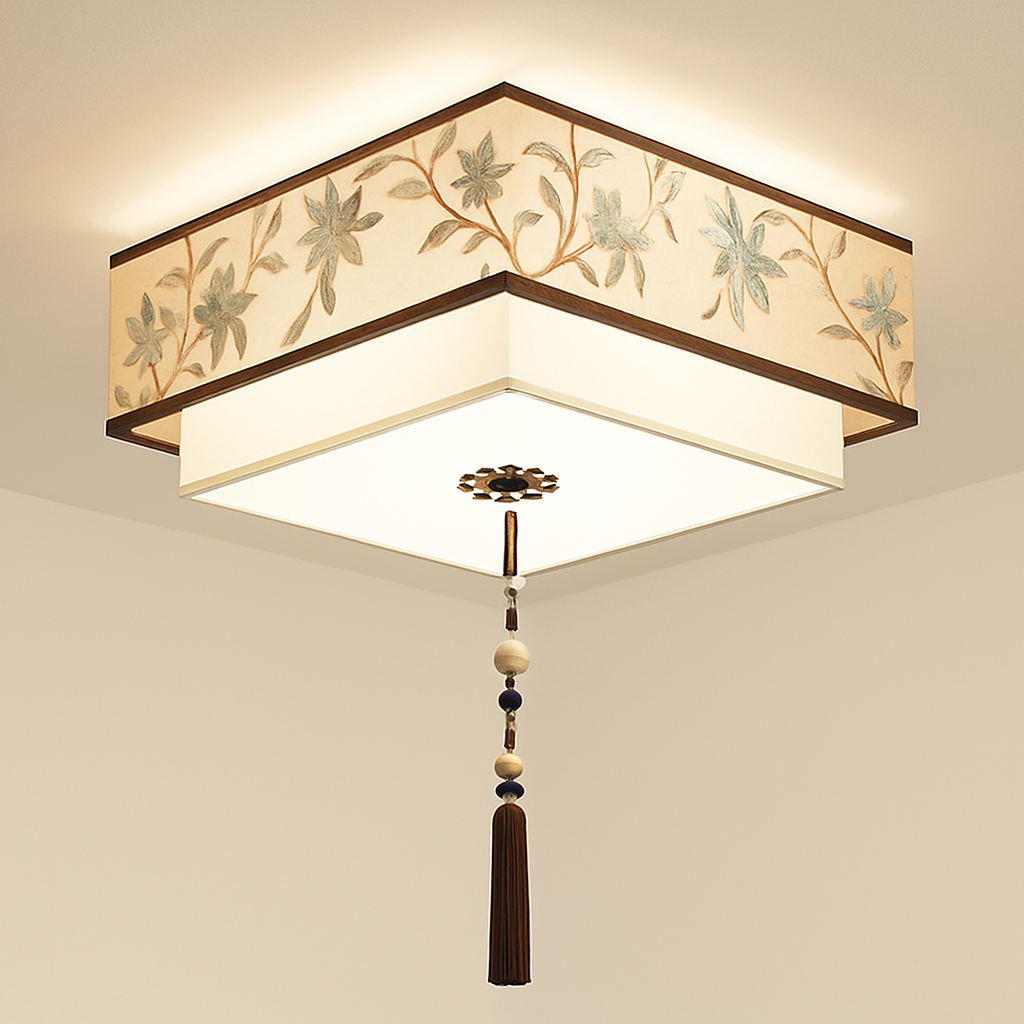 lustre chinois plafonnier chambre ronde Chinoiserie Luminaire Suspendu rétro maison salon étude Luminaire éclairage