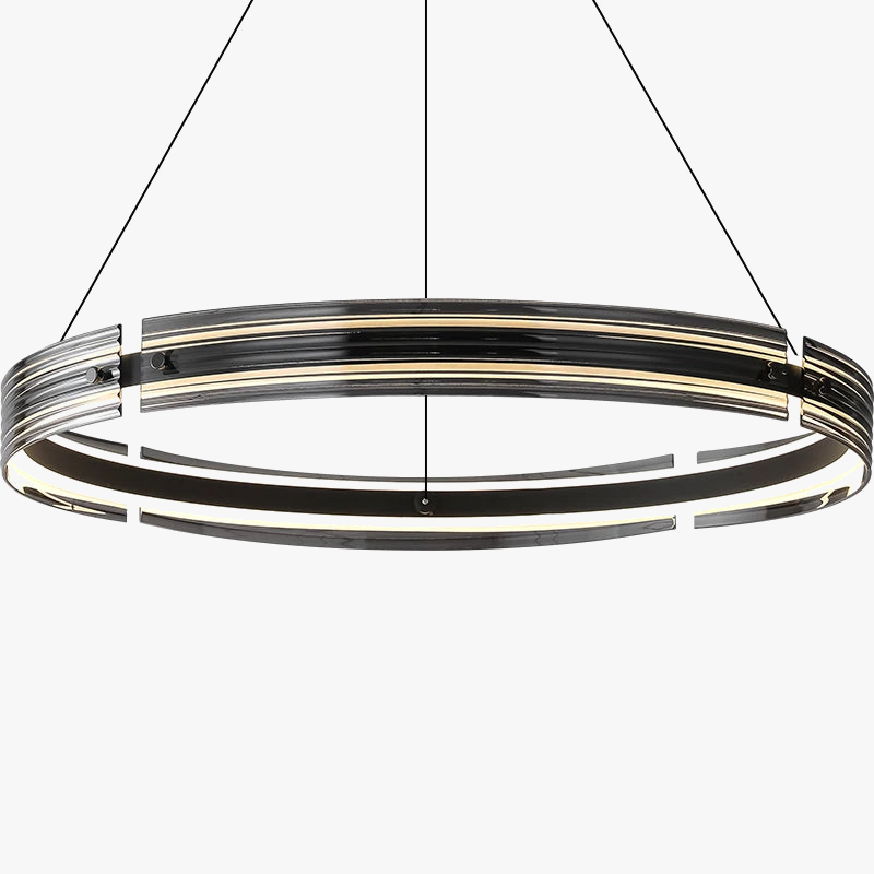 lustre circulaire en verre créatif pour un éclairage design