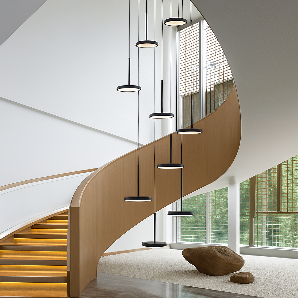 lustre circulaire led moderne nordique design suspendu