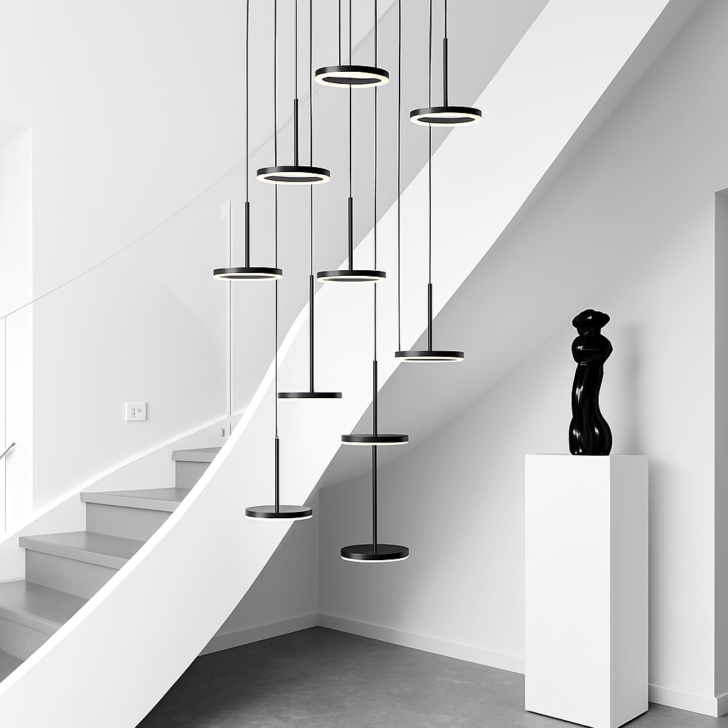 lustre circulaire led moderne nordique design suspendu