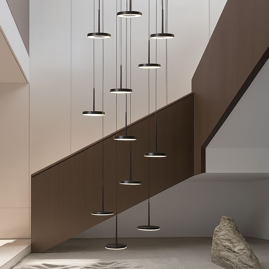 lustre circulaire led moderne nordique design suspendu