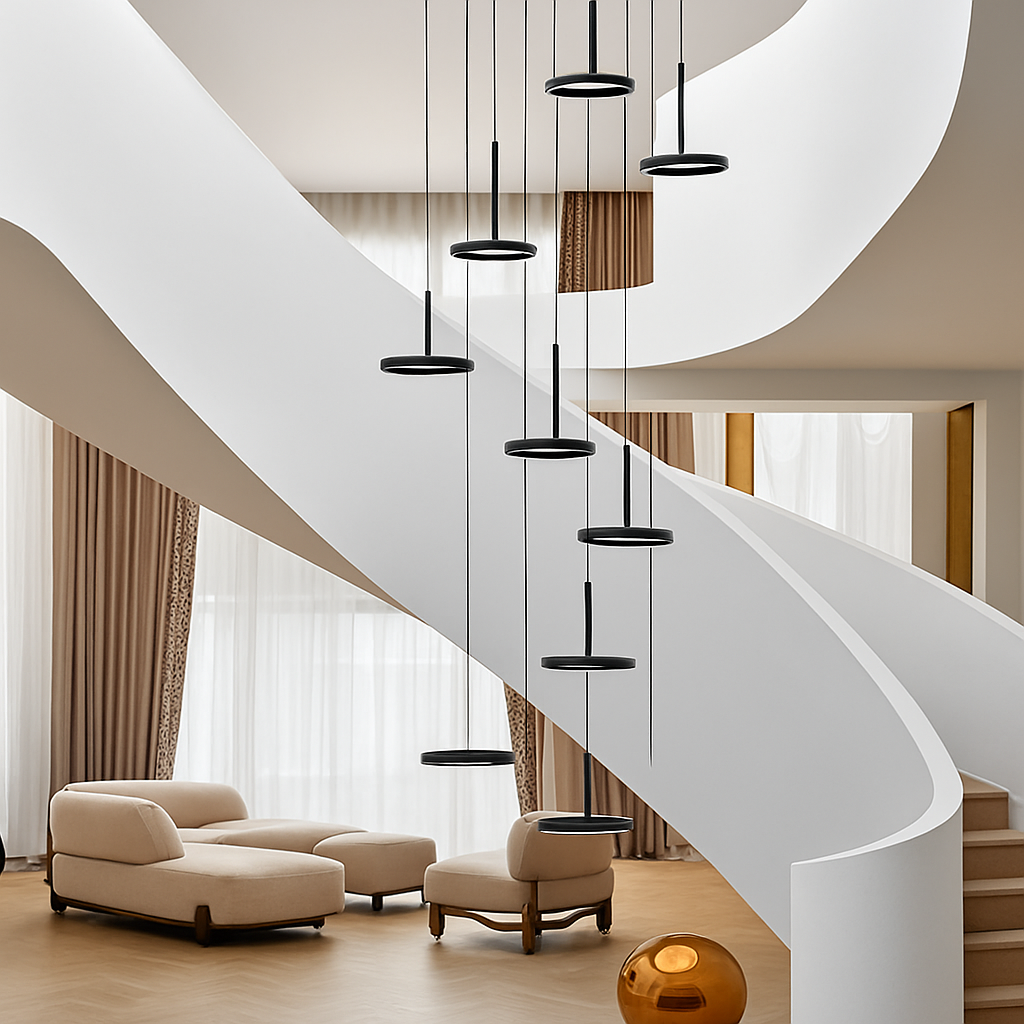 lustre circulaire led moderne nordique design suspendu