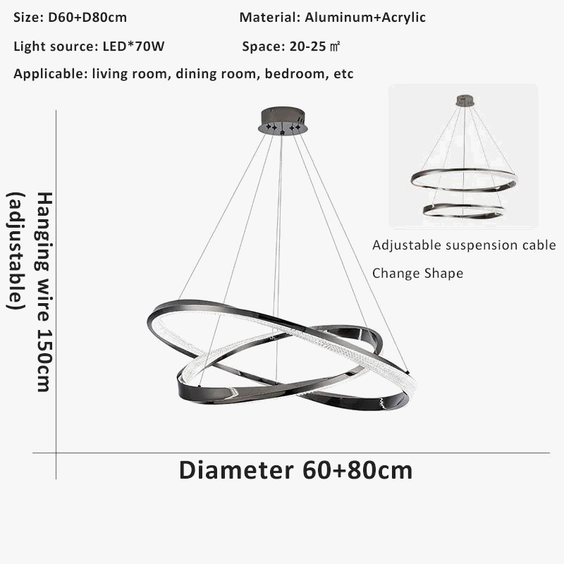 lustre circulaire à led moderne pour décoration intérieure
