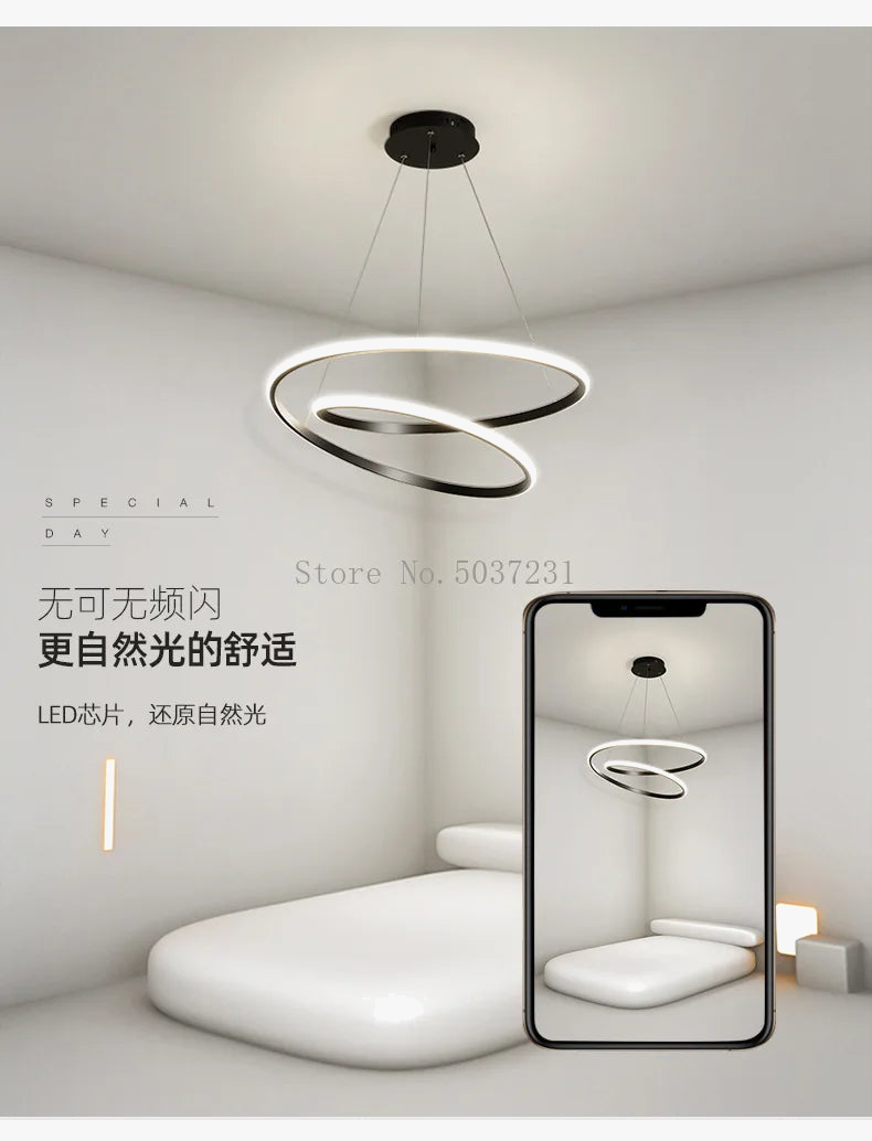 lustre circulaire minimaliste pour éclairage moderne intérieur