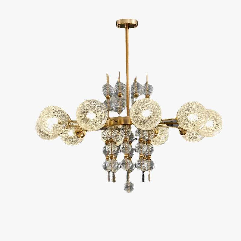 lustre classique à bulles en chrome doré tendance 2024 pour éclairage moderne