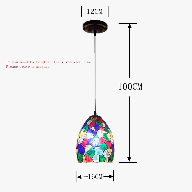 lustre coloré en verre teinté style tiffany pour éclairage créatif