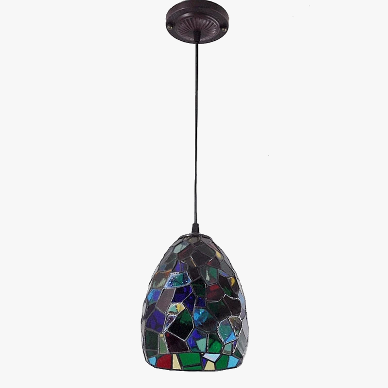 lustre coloré en verre teinté style tiffany pour éclairage créatif
