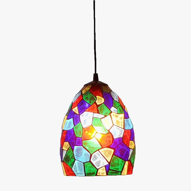 lustre coloré en verre teinté style tiffany pour éclairage créatif