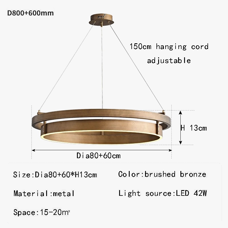 lustre créatif 	 design bronze suspension led à main