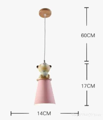 lustre créatif dessin animé animal pour chambre d'enfants
