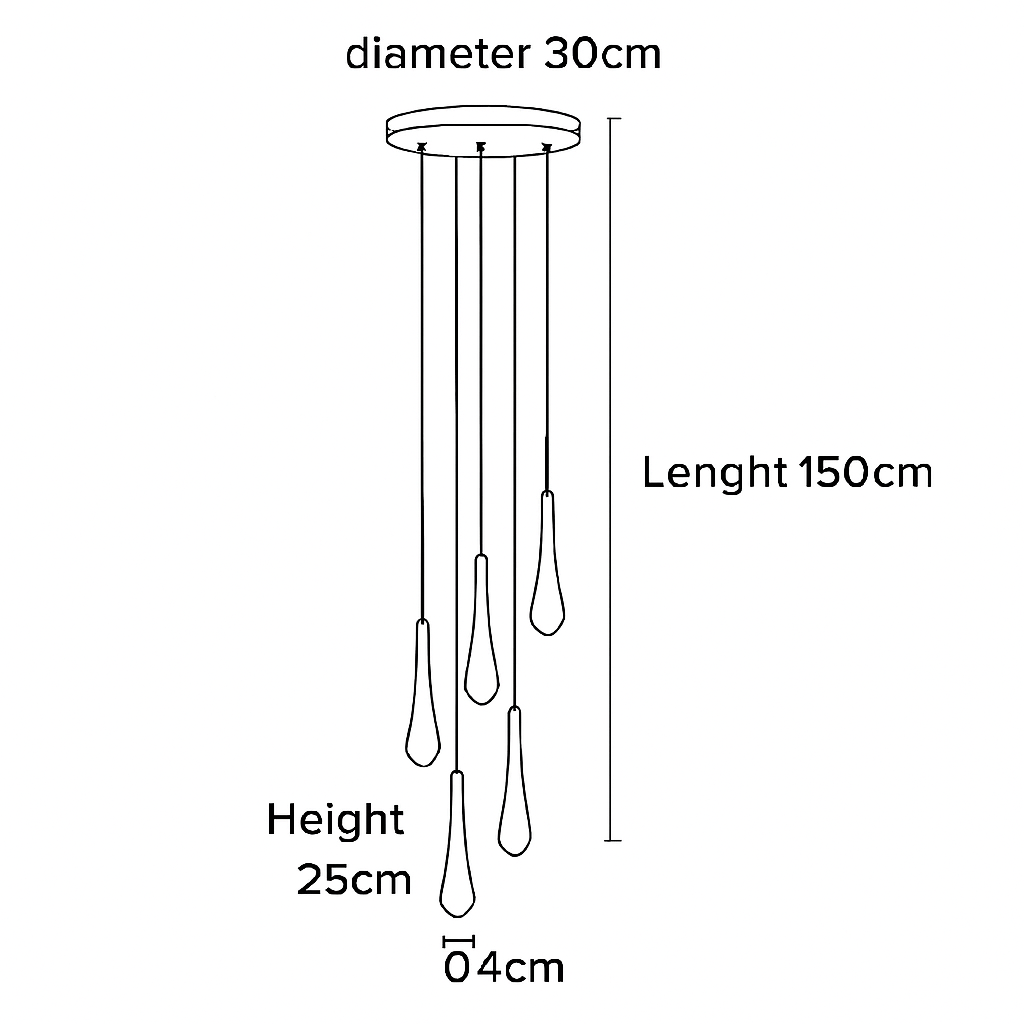 lustre créatif en cristal en forme de goutte d'eau dorée rotatif