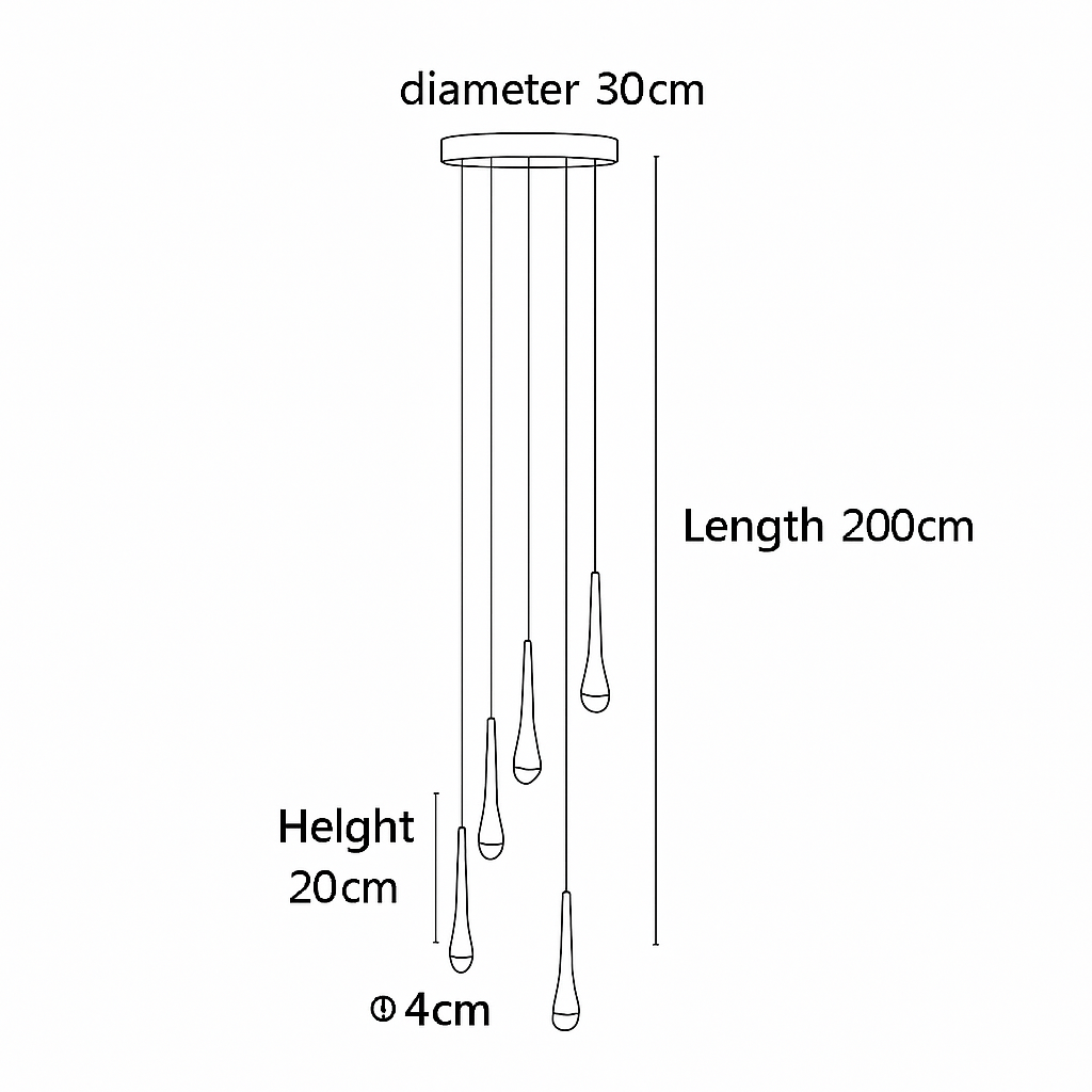 lustre créatif en cristal en forme de goutte d'eau dorée rotatif