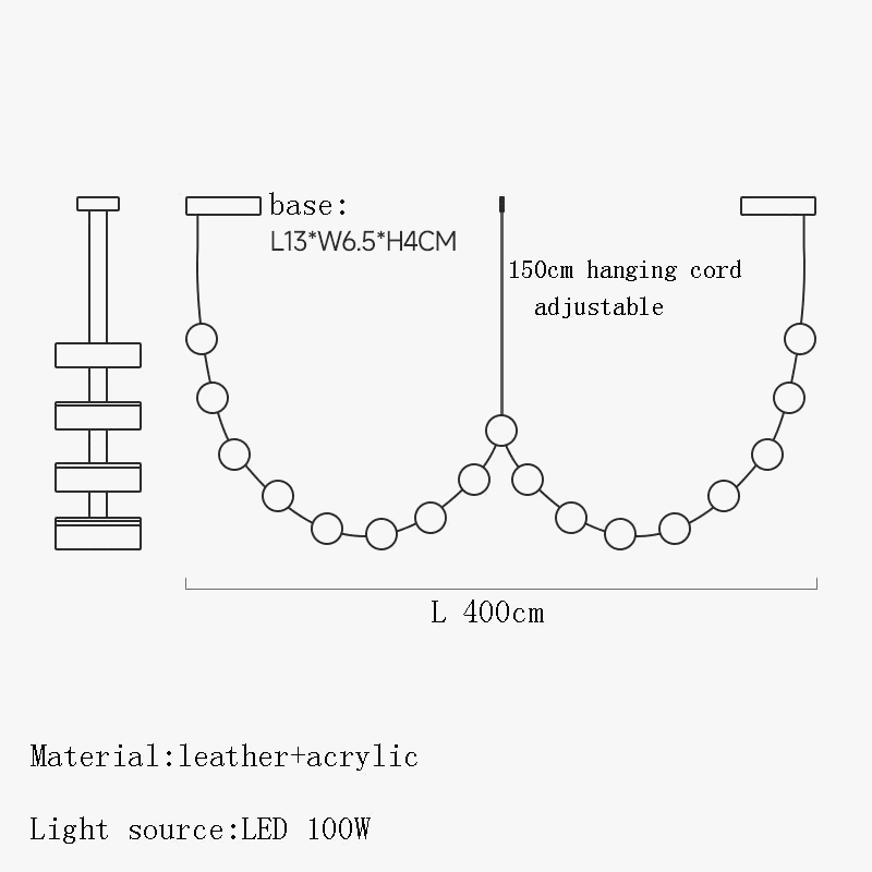 lustre créatif en cuir postmoderne pour décoration artistique moderne