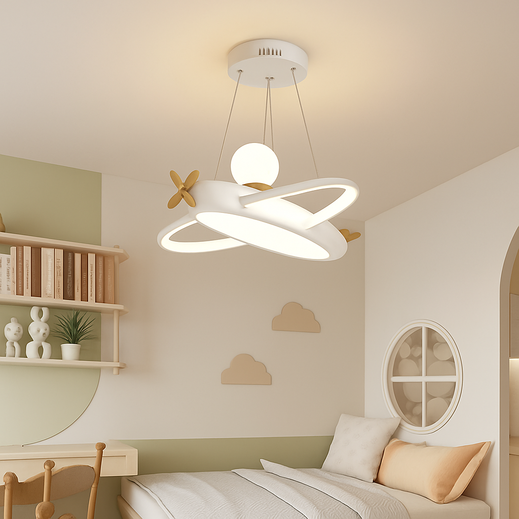 lustre créatif en forme d'avion pour enfant