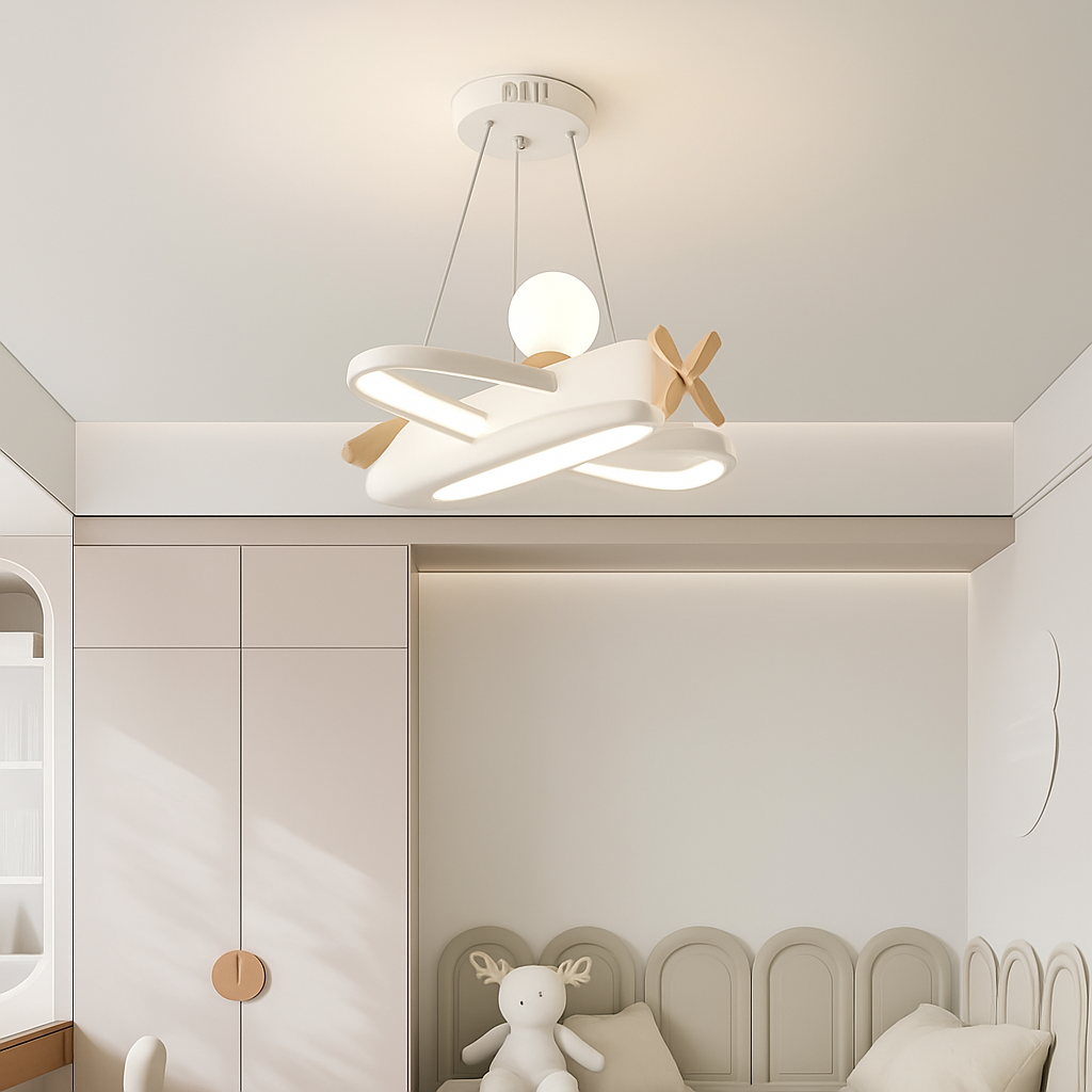 lustre créatif en forme d'avion pour enfant