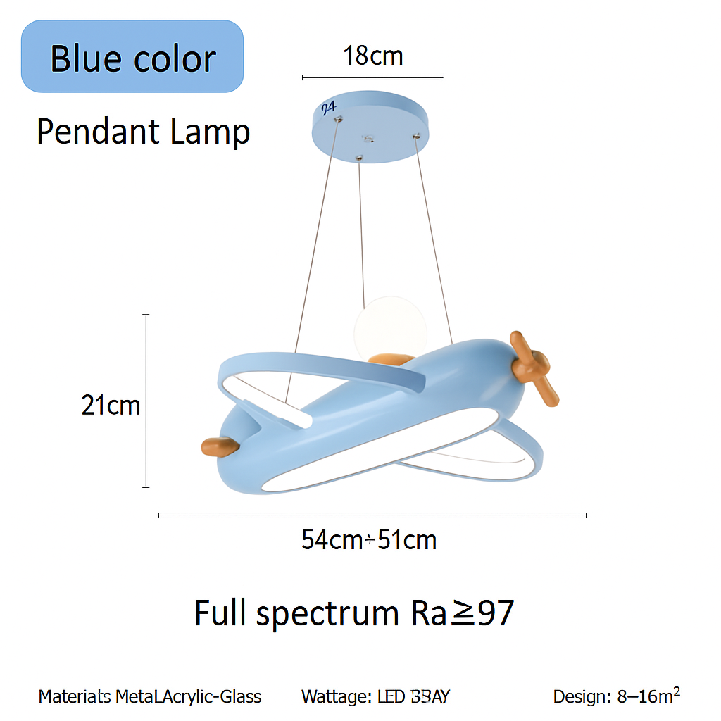 lustre créatif en forme d'avion pour enfant