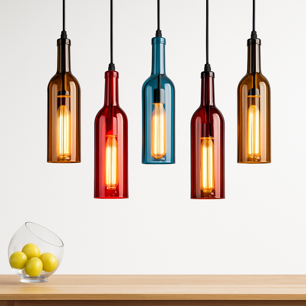 lustre créatif en forme de bouteille de vin décoratif pour la maison