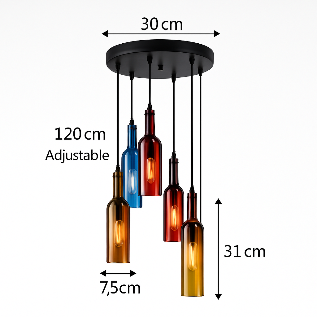 lustre créatif en forme de bouteille de vin décoratif pour la maison