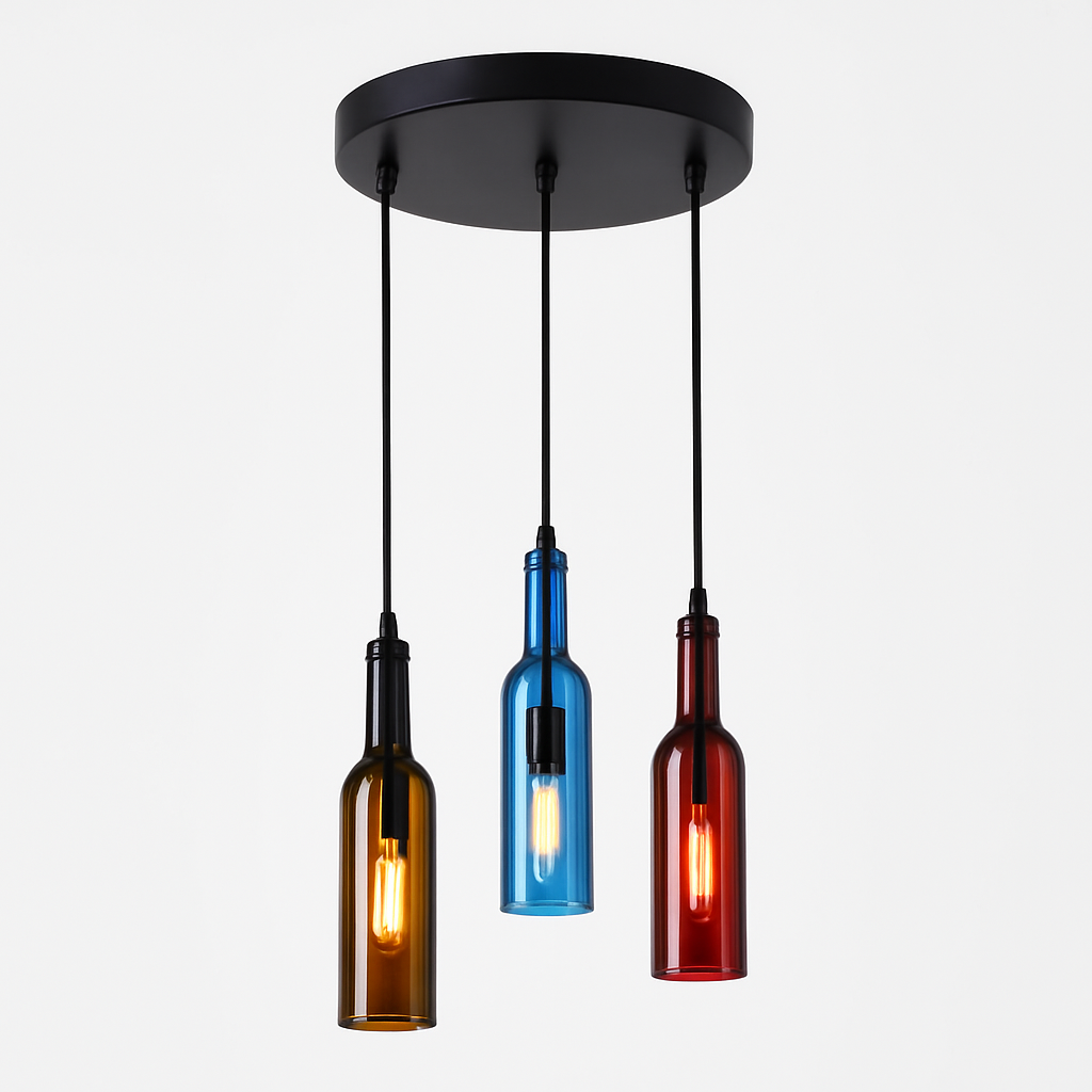 lustre créatif en forme de bouteille de vin décoratif pour la maison