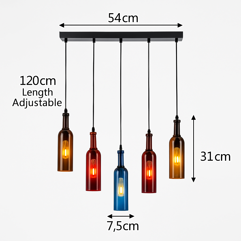 lustre créatif en forme de bouteille de vin décoratif pour la maison