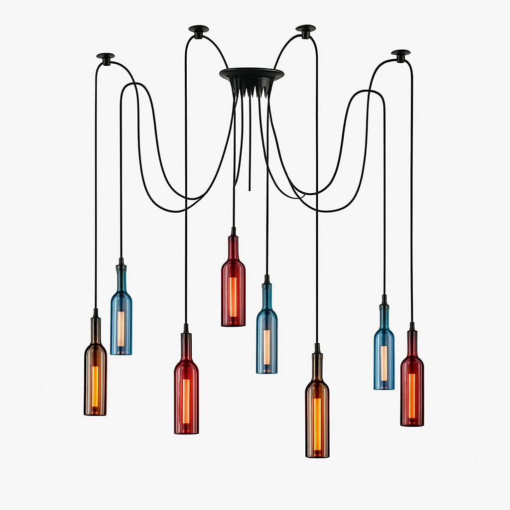lustre créatif en forme de bouteille de vin décoratif pour la maison
