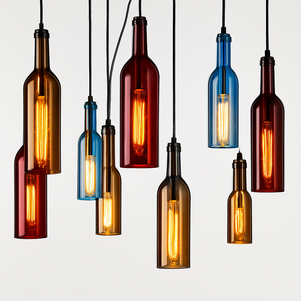 lustre créatif en forme de bouteille de vin décoratif pour la maison