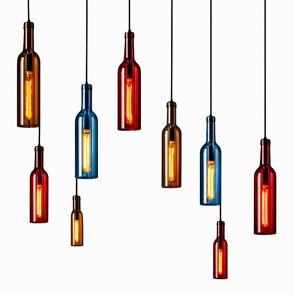 lustre créatif en forme de bouteille de vin décoratif pour la maison