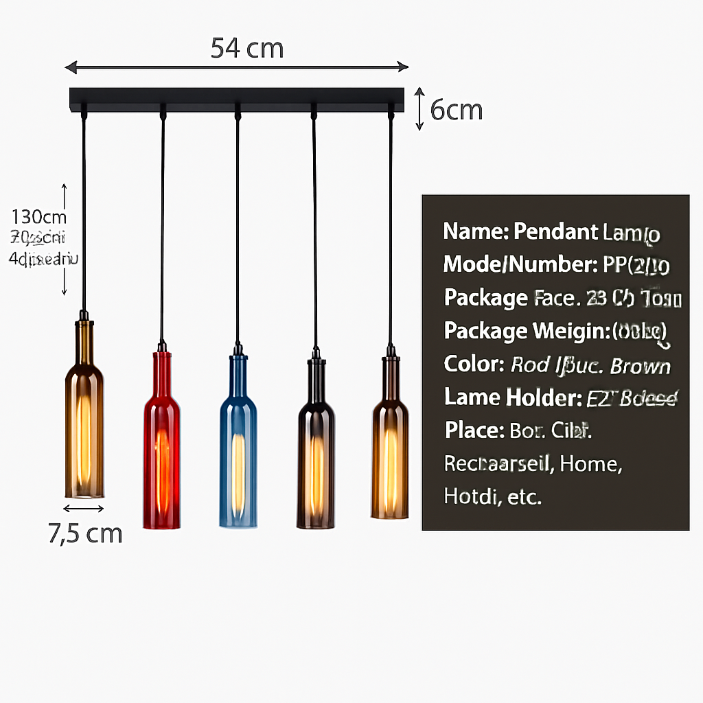 lustre créatif en forme de bouteille de vin décoratif pour la maison