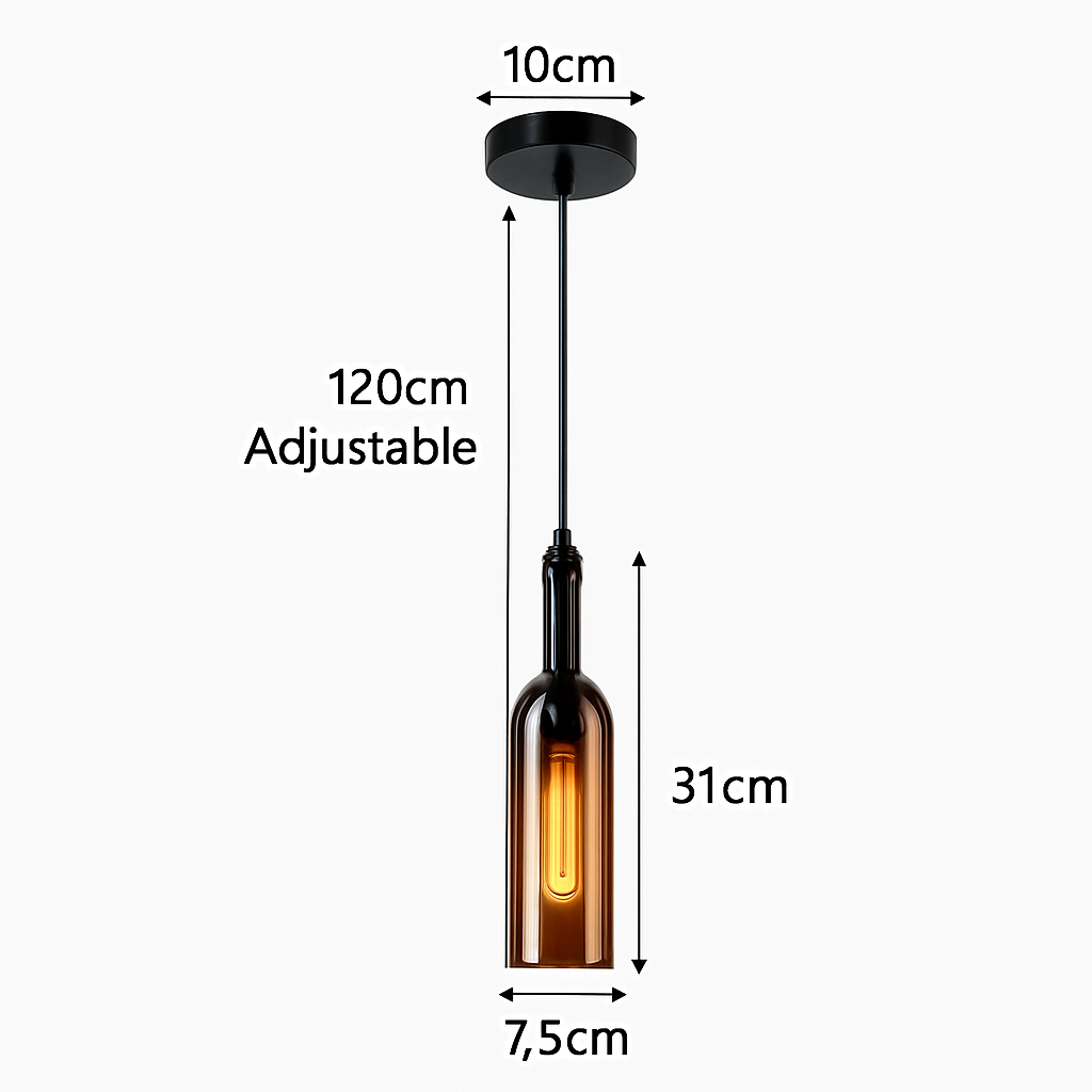 lustre créatif en forme de bouteille de vin décoratif pour la maison