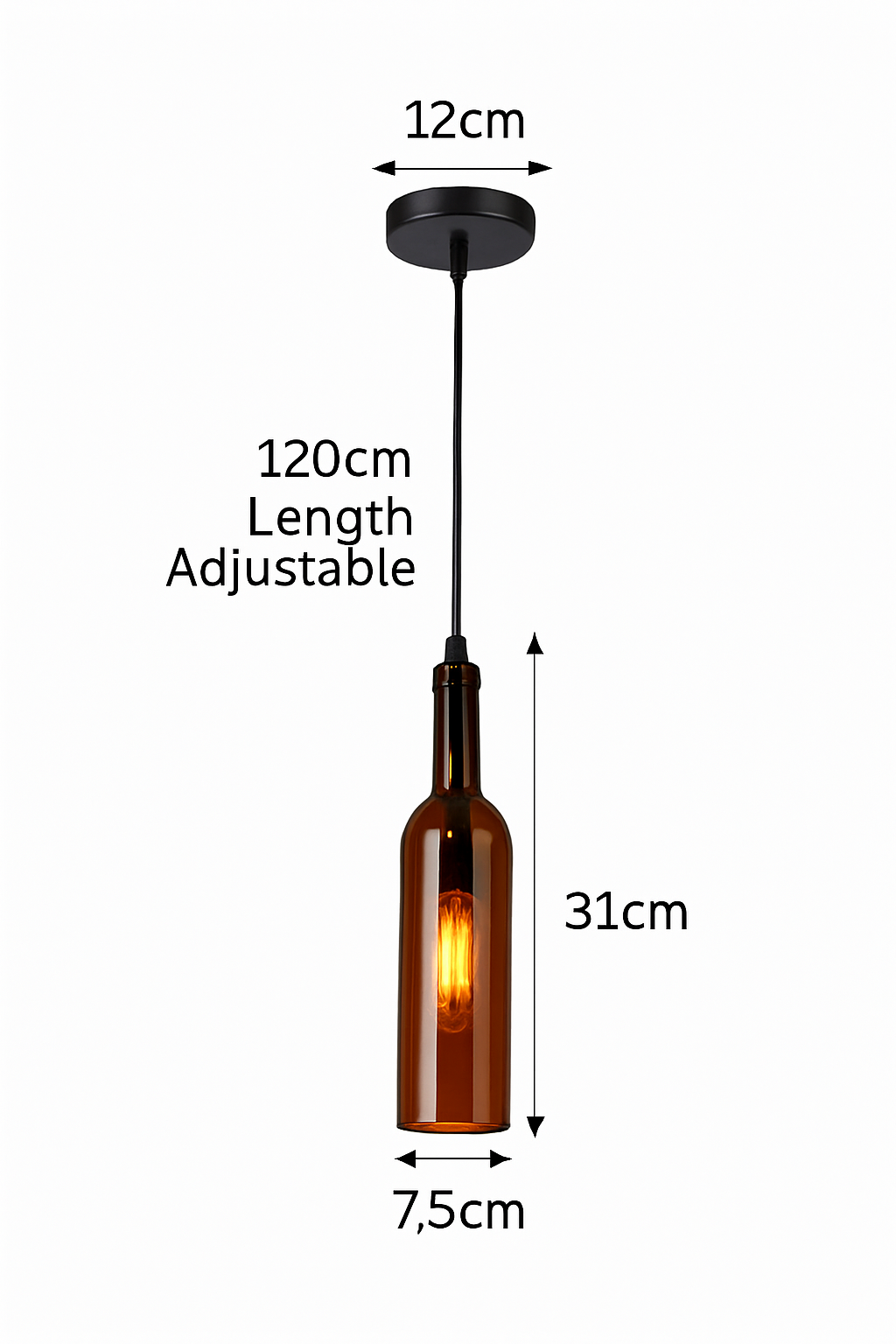 lustre créatif en forme de bouteille de vin décoratif pour la maison