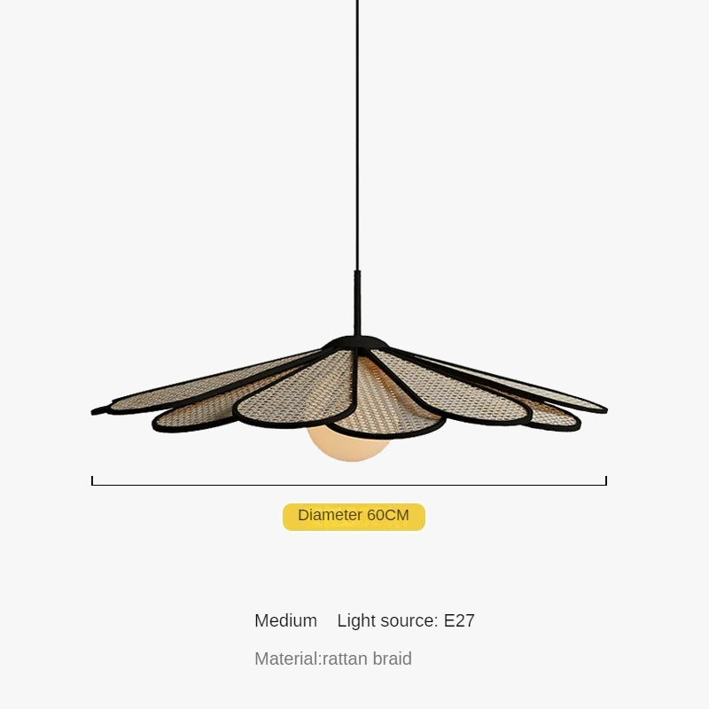 lustre créatif en rotin style japonais moderne pour intérieur élégant