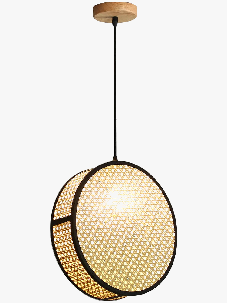 lustre créatif en rotin tissé pour décoration intérieure élégante