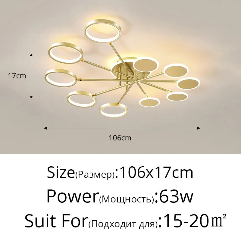lustre créatif led pour décoration intérieure moderne
