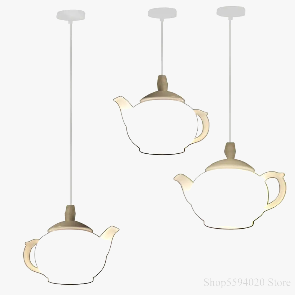 lustre créatif postmoderne en forme de théière décoratif suspendu
