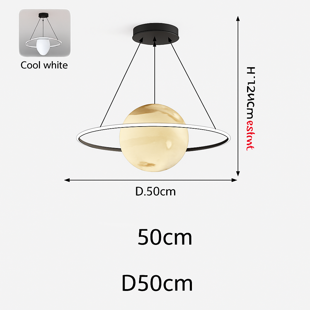 lustre créatif pour chambre d'enfant motif planète et étoiles