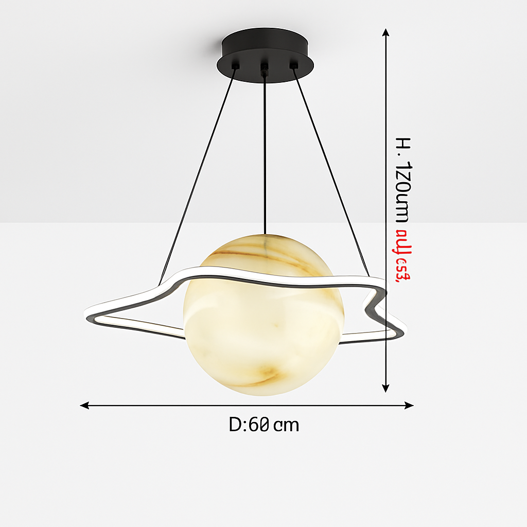 lustre créatif pour chambre d'enfant motif planète et étoiles