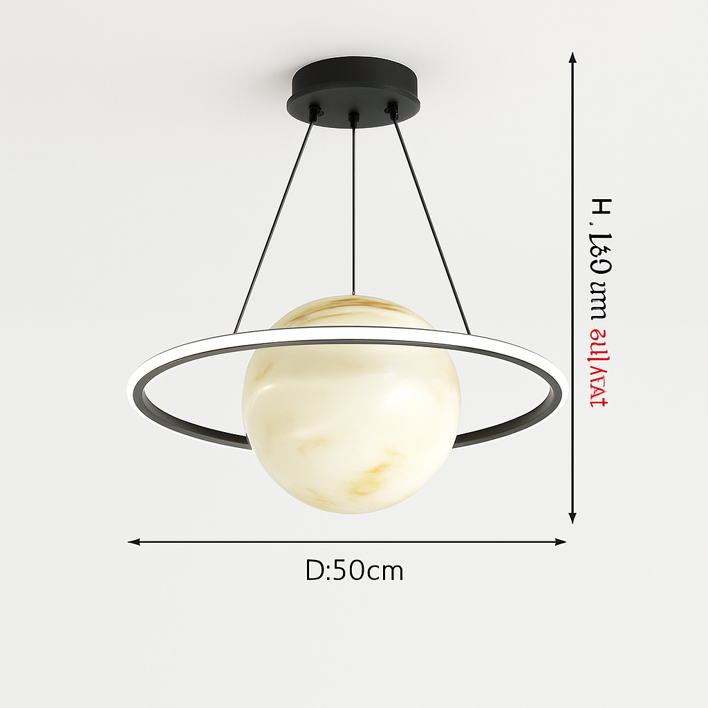 lustre créatif pour chambre d'enfant motif planète et étoiles