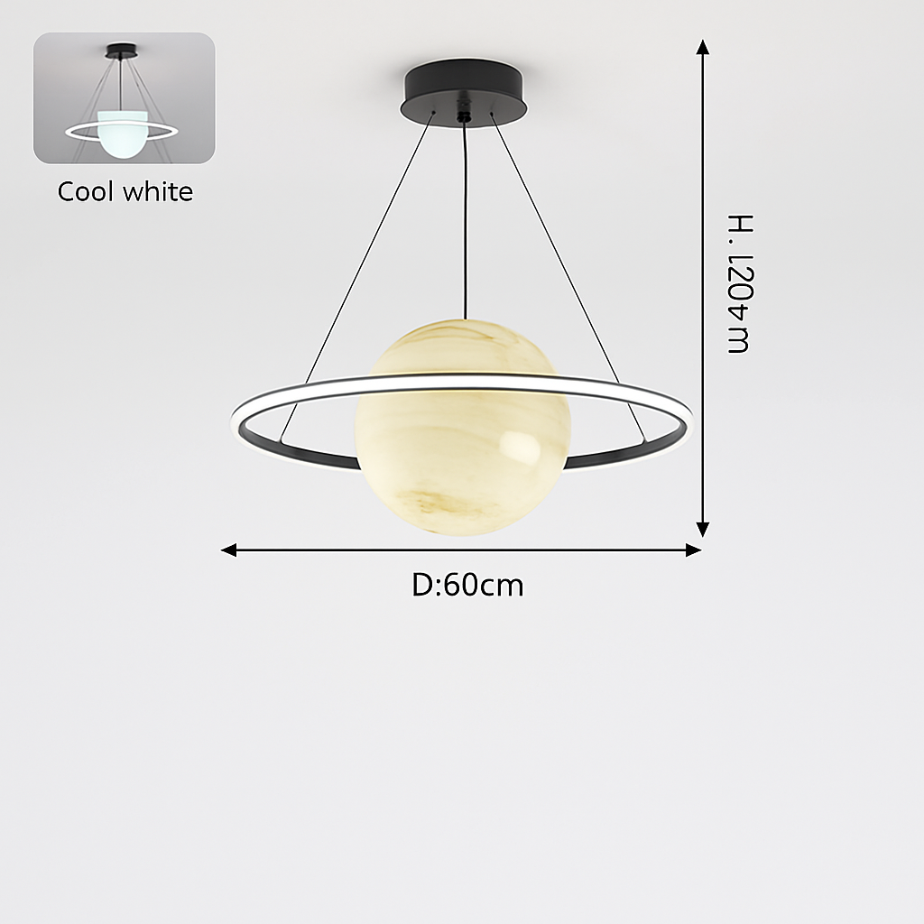 lustre créatif pour chambre d'enfant motif planète et étoiles