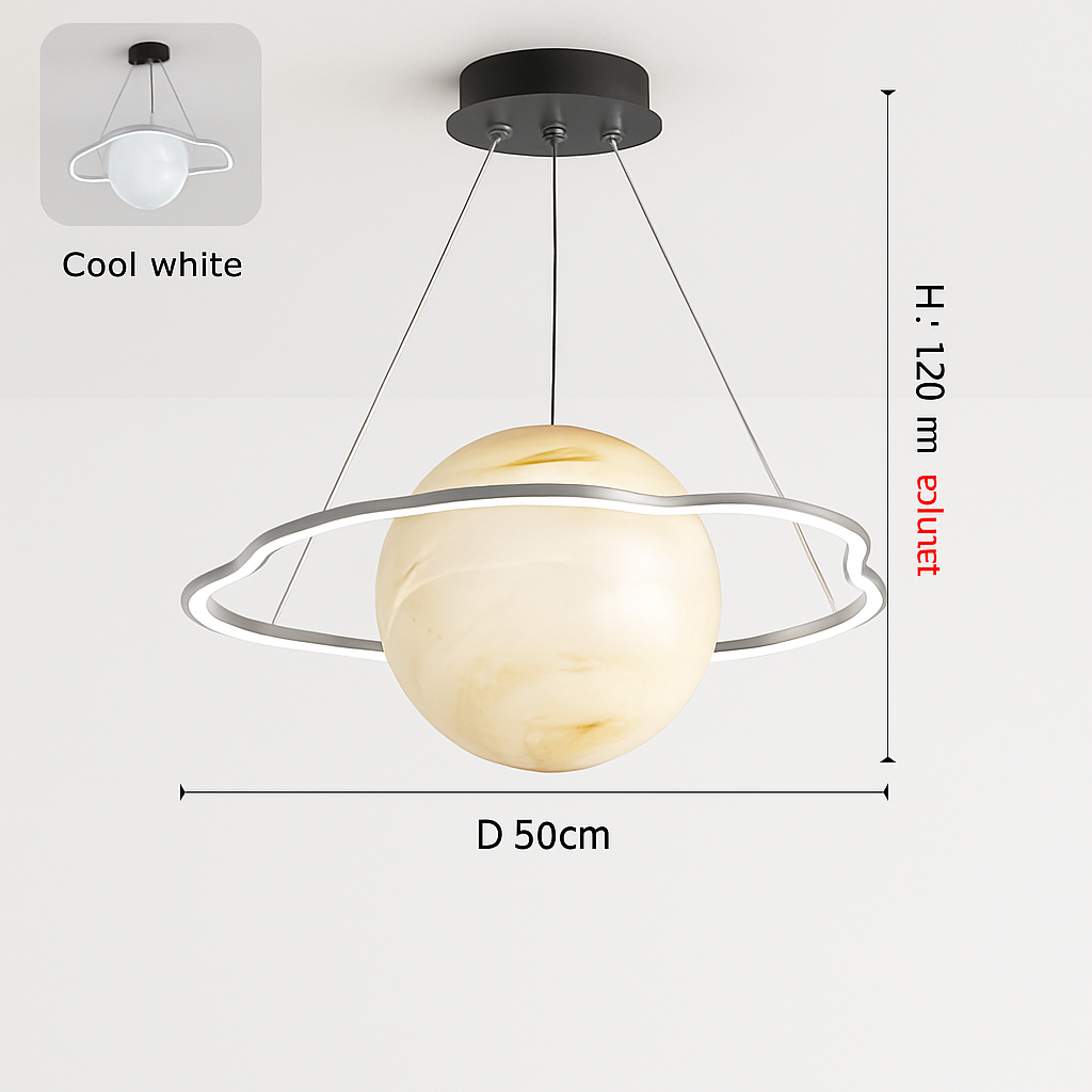 lustre créatif pour chambre d'enfant motif planète et étoiles